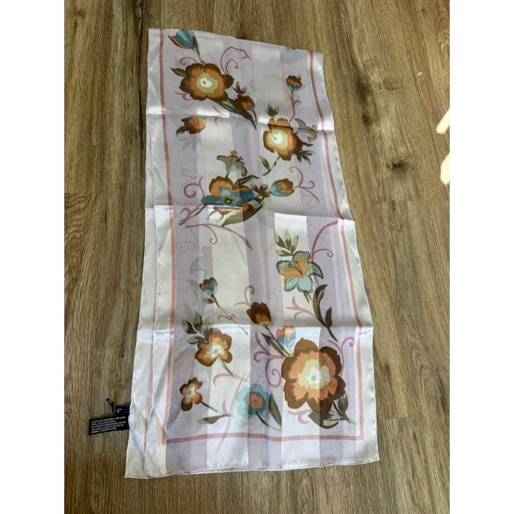 Hillard & Hanson Floral Rectangle Scarf | Purple | 58"L 13"W - Picture 7 of 9